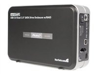 StarTech.com 3.5in Black USB 2.0 to Dual SATA Hard Drive Enclosure with RAID