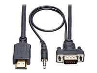 Tripp Lite HDMI to VGA + Audio Active Converter Cable, HDMI to Low-Profile HD15 + 3.5 mm (M/M), 1920 x 1200/1080p @ 60 Hz, 3 ft.