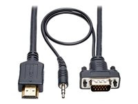 Tripp Lite HDMI to VGA + Audio Active Converter Cable, HDMI to Low-Profile HD15 + 3.5 mm (M/M), 1920 x 1200/1080p @ 60 Hz, 10 ft.