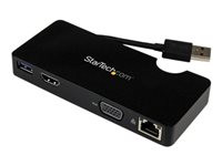 StarTech.com Universal USB 3.0 Laptop Mini Docking Station w/ HDMI or VGA, Gigabit Ethernet