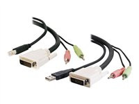 C2G 6ft DVI Dual Link + USB 2.0 KVM Cable with Speaker and Mic