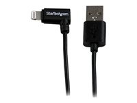 StarTech.com 1m Angled Black Apple Lightning to USB Cable for iPhone iPad