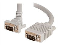 C2G Premium 3ft Premium Shielded HD15 SXGA M/M Monitor Cable with 90? Upward-Angled Male Connector