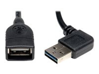Tripp Lite 18in USB 2.0 High Speed Extension Cable Reversible Right/Left Angle A to A M/F 18"