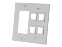 C2G Decorative Style Cutout with Four Keystone Double Gang Wall Plate