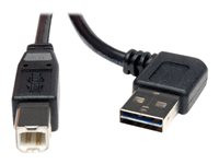Tripp Lite 3ft USB 2.0 High Speed Cable Reversible Right / Left Angle A to B M/M 3'