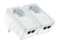 TP-LINK TL-PA4020PKIT AV500 2-Port Powerline Adapter with AC Pass Through