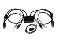 StarTech.com 2 Port USB DisplayPort Cable KVM Switch w/ Remote Switch