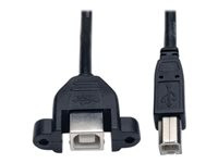 Tripp Lite 1ft Panel Mount USB 2.0 Extension Cable USB B to Panel Mount B Male / Female 1'