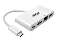 Tripp Lite USB C to HDMI Multiport Video Adapter Converter w/ USB-A Hub, USB-C PD Charging Port & Gigabit Ethernet Port, USB Type C to HDMI, USB Type-C