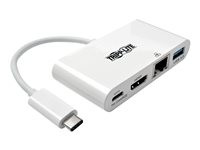 Tripp Lite USB C to HDMI Multiport Video Adapter Converter w/ USB-A Hub, USB-C PD Charging, Gigabit Ethernet Port, USB Type C to HDMI, USB Type-C
