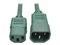 Tripp Lite 3ft Computer Power Extension Cord 10A 18 AWG C14 to C13 Green 3'