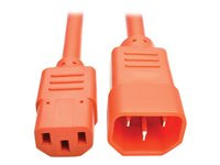 Tripp Lite 3ft Computer Power Extension Cord 10A 18 AWG C14 C13 Orange 3'