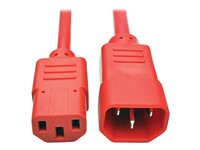 Tripp Lite 3ft Computer Power Extension Cord 10A 18 AWG C14 to C13 Red 3'