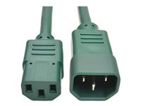 Tripp Lite 6ft Computer Power Extension Cord 10A 18 AWG C14 to C13 Green 6'