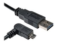 Tripp Lite 3ft USB 2.0 High Speed Cable Reversible A to Right Angle 5Pin Micro M/M 3'