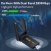 USB адаптер FENVI Wi-Fi 6 1800 Мбит/с 2.4G/5GHz с поддержкой Windows 10/11