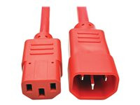 Tripp Lite 6ft Computer Power Extension Cord 10A 18 AWG C14 to C13 Red 6'