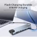 USB-C хаб 8в1 с HDMI 4K, RJ45, картридером SD/TF и быстрой зарядкой