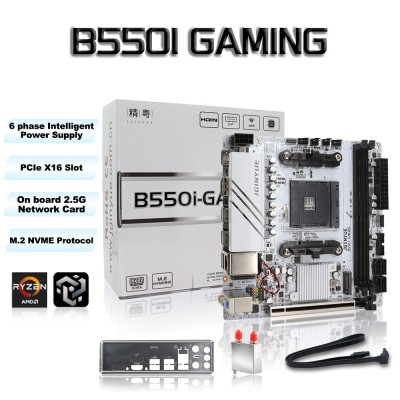 Материнская плата Jingyue B550i Mini-ITX Gaming, AM4, DDR4, WiFi 6