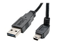 Tripp Lite 3ft USB 2.0 Converter Adapter Cable Reversible A to Down Angle 5Pin Mini B M/M 3"
