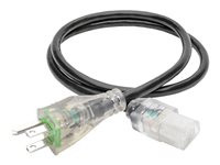 Tripp Lite 3ft Computer Power Cord Hospital Medical Cable 5-15P to C13 Clear 13A 16AWG 3'