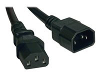 Tripp Lite 2ft Computer Power Cord Extension Cable C14 to C13 10A 18AWG 2'