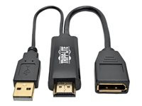 Tripp Lite HDMI to DisplayPort Active Converter 4K with USB Power, HDMI to DisplayPort (M/F), 4096 x 2160/4K x 2K @ 30 Hz, 6 in.