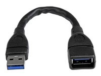 StarTech.com 6in Black USB 3.0 Extension Adapter Cable A to A