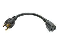 Tripp Lite 6in Power Cord Adapter Cable L5-20P to 5-15/20R with Locking Connectors Heavy Duty 20A 12AWG 6"