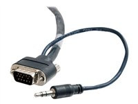 C2G Plenum-Rated HD15 SXGA + 3.5mm M/M Monitor Cable with Low Profile Connectors