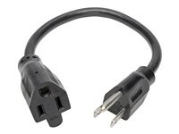 Tripp Lite 1ft Power Cord Extension Cable 5-15P to 5-15R 13A 16AWG 1'