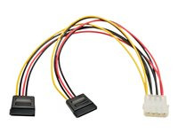 Tripp Lite 12in Serial ATA SATA Dual Power Adapter Cable LP4 4Pin 2x15Pin 12"