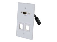 C2G RapidRun HDMI Single Gang Wall Plate Transmitter with Two Keystones
