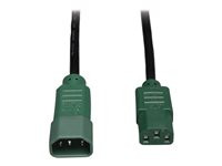 Tripp Lite 4ft Computer Power Cord Extension Cable C14 to C13 Green 10A 18AWG 4'