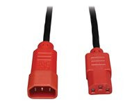 Tripp Lite 4ft Computer Power Cord Extension Cable C14 to C13 Red 10A 18AWG 4'