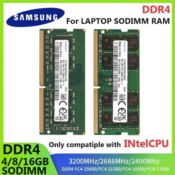 Samsung DDR4 SODIMM 4GB/8GB/16GB 2400/2666/3200MHz для ноутбука