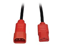 Tripp Lite 6ft Power Cord Extension Cable C14 to C13 Heavy Duty Red 15A 14AWG 6'
