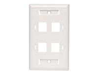 Tripp Lite Quad Outlet RJ45 Universal Keystone Face Plate / Wall Plate