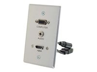 C2G HDMI, VGA + 3.5mm Pass Through Single Gang Wall Plate