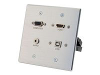 C2G HDMI, VGA, 3.5mm and USB Pass Through Double Gang Wall Plate