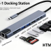 USB-C Hub 8в1 с 4K HDMI, RJ45, картридером и быстрой зарядкой