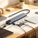 USB-C Hub 8в1 с 4K HDMI, RJ45, картридером и быстрой зарядкой
