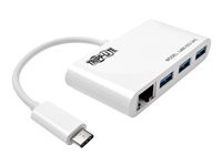 Tripp Lite 3-Port USB-C to USB-A Hub Portable w/ Gigabit Ethernet Port RJ45