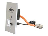 C2G RapidRun VGA + 3.5mm With HDMI Pass Through And One Keystone Single Gang Wall Plate