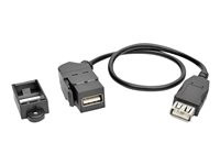 Tripp Lite USB 2.0 Keystone Panel Mount Coupler Cable All-In-One Angled F/F