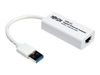 Tripp Lite USB 3.0 SuperSpeed to Gigabit Ethernet NIC Network Adapter RJ45 10/100/1000 White