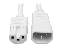 Tripp Lite 2ft Heavy Duty Power Extension Cord 15A 14 AWG C14 C15 White 2'