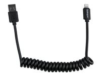 StarTech.com Coiled Black Apple Lightning to USB Cable for iPhone iPod iPad
