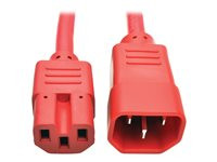 Tripp Lite 3ft Heavy Duty Power Extension Cord 15A 14 AWG C14 C15 Red 3'